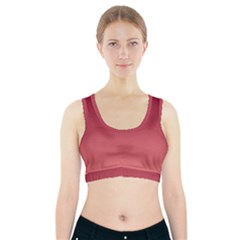 Burgundy Red To Coral Pink Linear Gradient Sports Bra With Pocket by GradientsOmbre