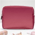 Burgundy Red To Coral Pink Linear Gradient Make Up Pouch (Medium) View1