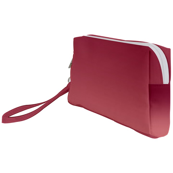 Burgundy Red To Coral Pink Linear Gradient Wristlet Pouch Bag (Small)