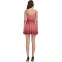 Burgundy Red To Coral Pink Bilinear Gradient Body Wrap Sleeveless V-Neck Mini Dress View4