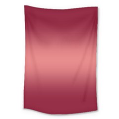 Burgundy Red To Coral Pink Bilinear Gradient Large Tapestry by GradientsOmbre