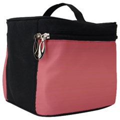 Burgundy Red To Coral Pink Bilinear Gradient Make Up Travel Bag (big) by GradientsOmbre