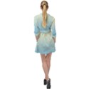 Cream Yellow To Baby Blue Linear Gradient Mini Skater Shirt Dress View2