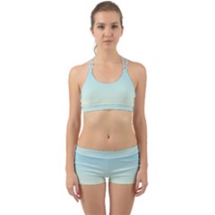 Baby Blue To Cream Yellow Linear Gradient Back Web Gym Set by GradientsOmbre