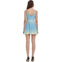 Cream Yellow To Baby Blue Bilinear Gradient Body Wrap Sleeveless V-Neck Mini Dress View4