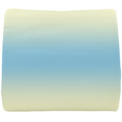 Cream Yellow To Baby Blue Bilinear Gradient Seat Cushion by GradientsOmbre