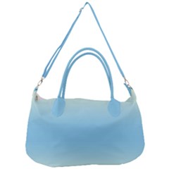 Cream Yellow To Baby Blue Bilinear Gradient Removable Strap Handbag by GradientsOmbre