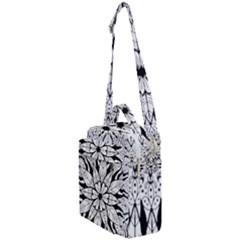 Seamless Tiling Pattern Hand Drawn Black White Crossbody Day Bag by Grandong