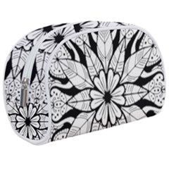 Seamless Tiling Pattern Hand Drawn Black White Make Up Case (medium) by Grandong