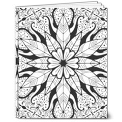 Seamless Tiling Pattern Hand Drawn Black White 8  X 10  Softcover Notebook by Grandong