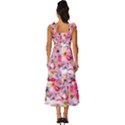 Pattern Seamless Texture Daisies Tie-Strap Tiered Midi Chiffon Dress View4