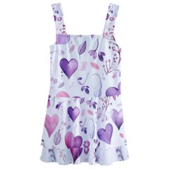 Hearts Love Purple Kids  Layered Skirt Swimsuit by Grandong