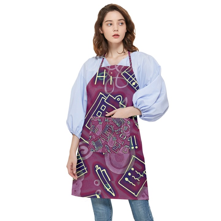 Abstract Art Pattern Design Background Pocket Apron