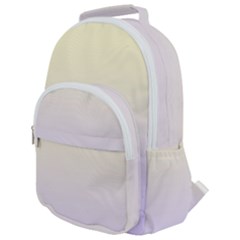 Cream Yellow To Pale Violet Linear Gradient Rounded Multi Pocket Backpack by GradientsOmbre