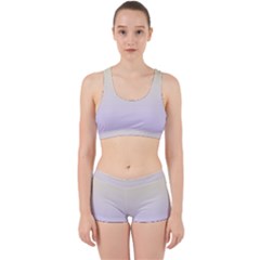 Cream Yellow To Pale Violet Linear Gradient Work It Out Gym Set by GradientsOmbre