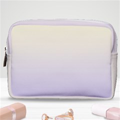 Cream Yellow To Pale Violet Linear Gradient Make Up Pouch (medium) by GradientsOmbre