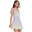 Pale Violet To Cream Yellow Linear Gradient Body Wrap Sleeveless V-Neck Mini Dress View3