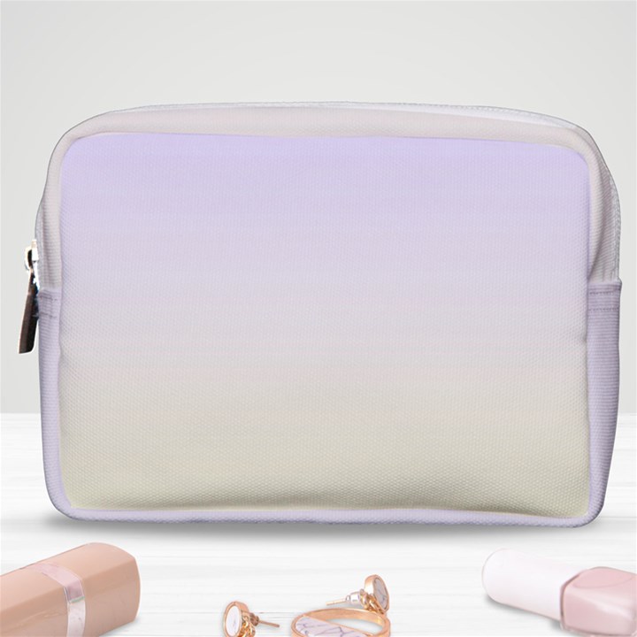 Pale Violet To Cream Yellow Linear Gradient Make Up Pouch (Medium)