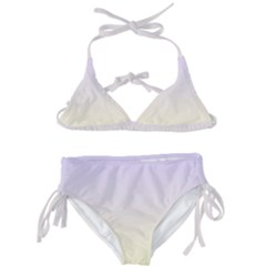 Pale Violet To Cream Yellow Linear Gradient Kids  Classic Bikini Set by GradientsOmbre