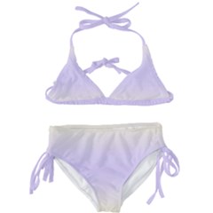 Cream Yellow To Pale Violet Bilinear Gradient Kids  Classic Bikini Set by GradientsOmbre