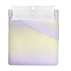 Pale Violet To Cream Yellow Bilinear Gradient Duvet Cover Double Side (full/ Double Size) by GradientsOmbre