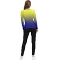 Electric Yellow To Navy Blue Linear Gradient Women s Long Sleeve Rash Guard View2