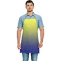 Electric Yellow To Navy Blue Linear Gradient Kitchen Apron View1