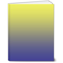 Electric Yellow To Navy Blue Linear Gradient 7  X 9  Hardcover Notebook by GradientsOmbre