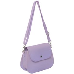 Pale Pink To Pale Violet Linear Gradient Saddle Handbag by GradientsOmbre