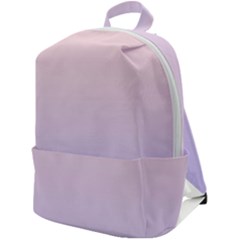 Pale Pink To Pale Violet Linear Gradient Zip Up Backpack by GradientsOmbre