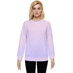 Pale Pink To Pale Violet Linear Gradient Hidden Pocket Sweatshirt by GradientsOmbre