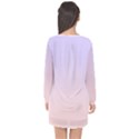 Pale Violet To Pale Pink Linear Gradient Long Sleeve Chiffon Shift Dress  View2