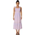 Pale Violet To Pale Pink Linear Gradient Tie-Strap Tiered Midi Chiffon Dress View1