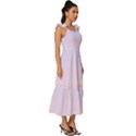 Pale Violet To Pale Pink Linear Gradient Tie-Strap Tiered Midi Chiffon Dress View3