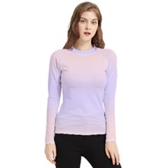 Pale Pink To Pale Violet Bilinear Gradient Women s Long Sleeve Rash Guard by GradientsOmbre