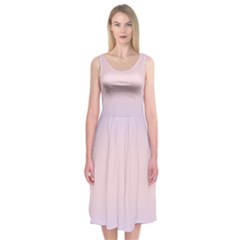 Pale Violet To Pale Pink Bilinear Gradient Midi Sleeveless Dress by GradientsOmbre