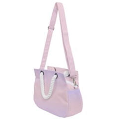 Pale Violet To Pale Pink Bilinear Gradient Rope Handles Shoulder Strap Bag by GradientsOmbre