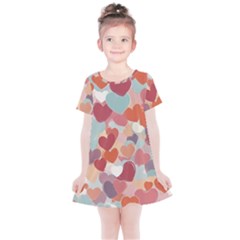 Valentines Day Hearts Romance Love Kids  Simple Cotton Dress by Posterlux