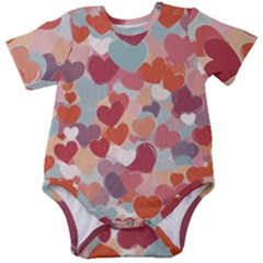 Valentines Day Hearts Romance Love Baby Short Sleeve Bodysuit by Posterlux