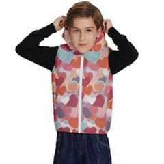 Valentines Day Hearts Romance Love Kids  Stylish Hooded Puffer Vest by Posterlux