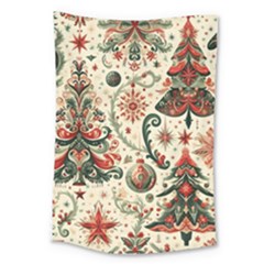 Christmas Tree Snow Large Tapestry by Bedest