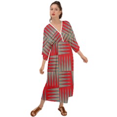 Zigzag Pattern Chevron Red Grecian Style  Maxi Dress by Bedest