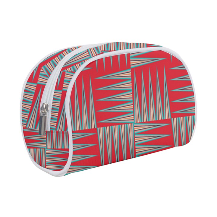 Zigzag Pattern Chevron Red Make Up Case (Small)