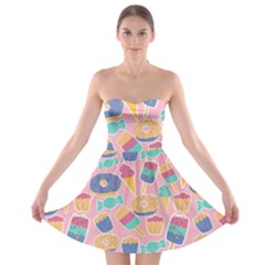 Ice Cream Donut Sweets Candie Strapless Bra Top Dress by Apenda