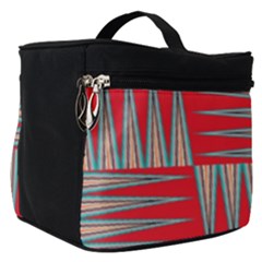 Zigzag Pattern Chevron Red Make Up Travel Bag (small) by Bedest