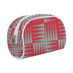 Zigzag Pattern Chevron Red Make Up Case (small) by Bedest