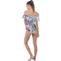 Flowers Pattern Floral Frill Detail One Piece Swimsuit View2