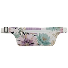 Flowers Pattern Floral Active Waist Bag by Sabxi