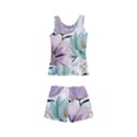 Flowers Pattern Floral Kids  Boyleg Swimsuit View2