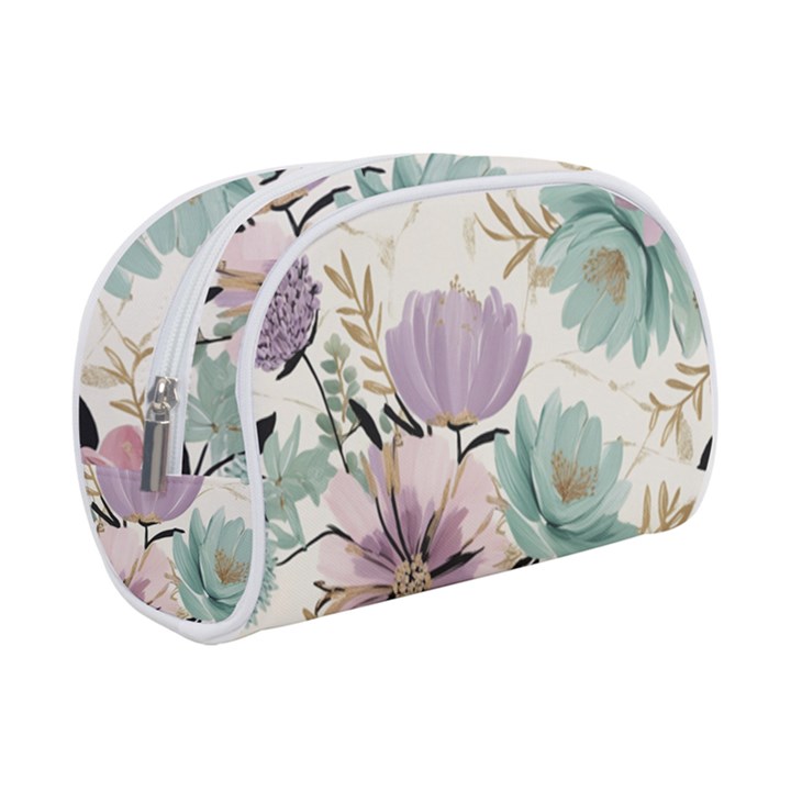 Flowers Pattern Floral Make Up Case (Small)